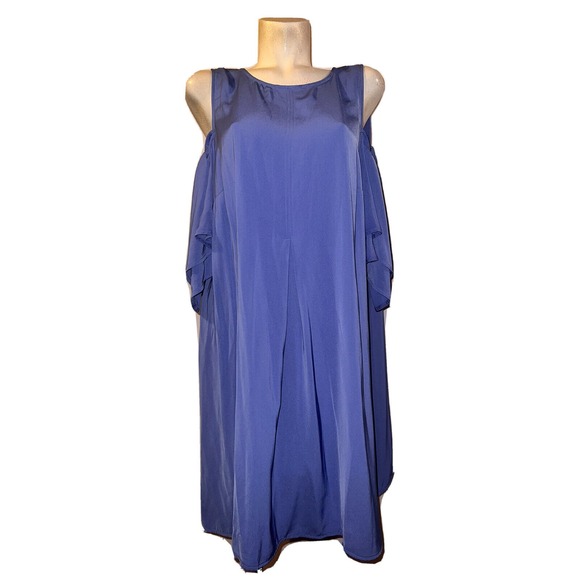 Eloquii Dresses & Skirts - ELOQUII Blue Cold Shoulder Flutter Sleeve Cocktail Party Dress Size 18 #4145